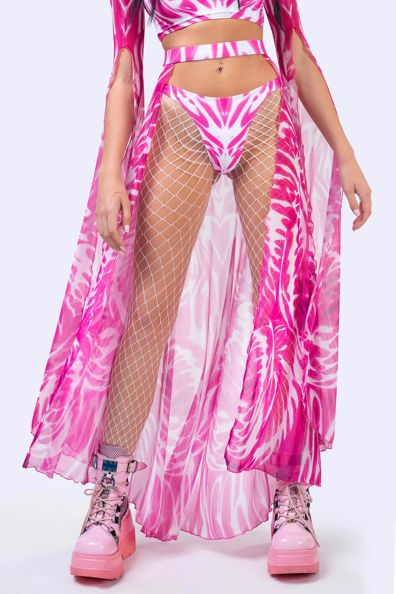 Bubblegum Heat Open-Front Skirt