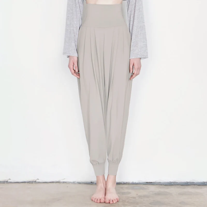 Olivenorma Ultra High Waist Pleated Loose Harem Jogger Yoga Damenhose