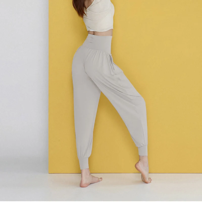 Olivenorma Ultra High Waist Pleated Loose Harem Jogger Yoga Damenhose