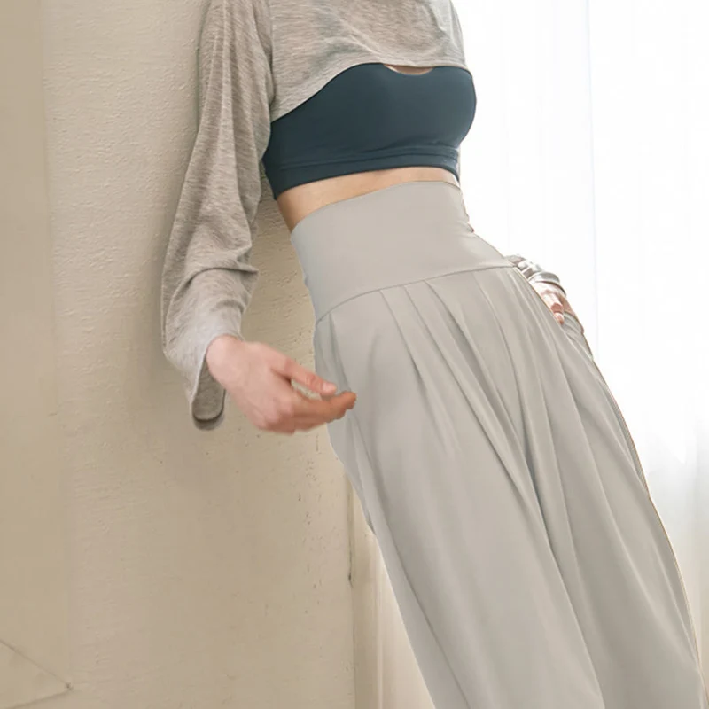 Olivenorma Ultra High Waist Pleated Loose Harem Jogger Yoga Damenhose