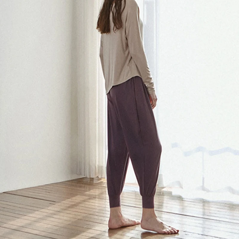Olivenorma Ultra High Waist Pleated Loose Harem Jogger Yoga Damenhose
