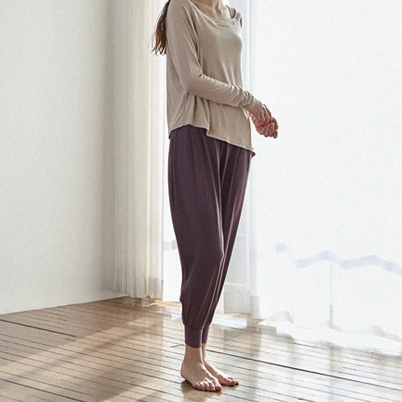 Olivenorma Ultra High Waist Pleated Loose Harem Jogger Yoga Damenhose