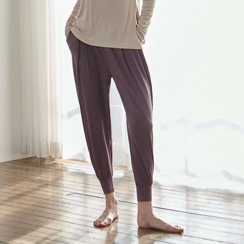 Olivenorma Ultra High Waist Pleated Loose Harem Jogger Yoga Damenhose