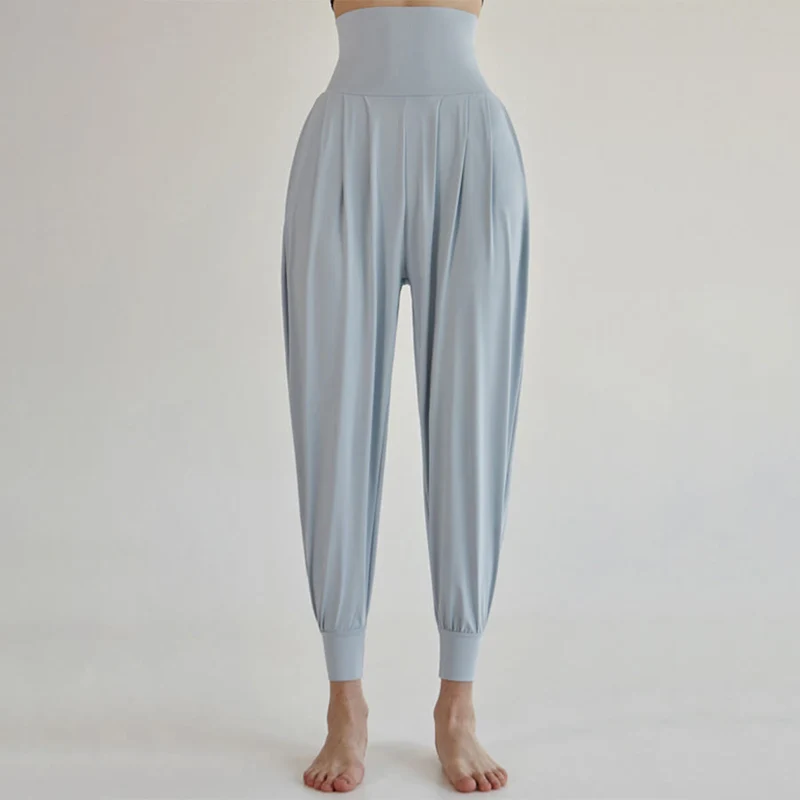 Olivenorma Ultra High Waist Pleated Loose Harem Jogger Yoga Damenhose