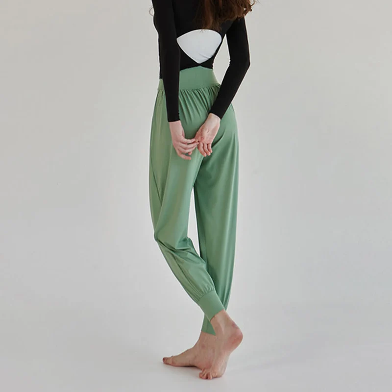 Olivenorma Ultra High Waist Pleated Loose Harem Jogger Yoga Damenhose