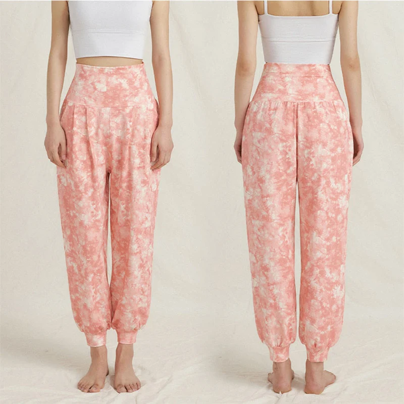 Olivenorma High Waist Pleated Cuffed Harem Casual Yoga Damenhose