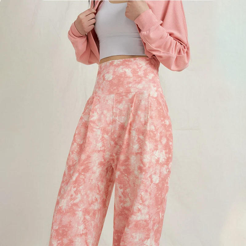 Olivenorma High Waist Pleated Cuffed Harem Casual Yoga Damenhose