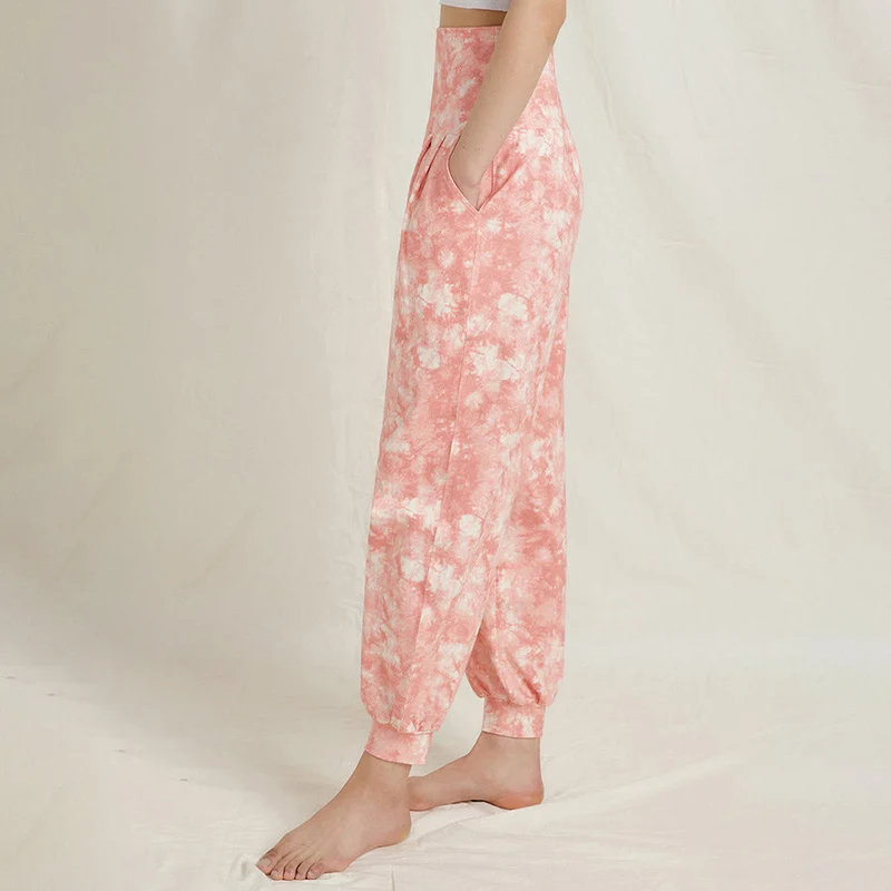 Olivenorma High Waist Pleated Cuffed Harem Casual Yoga Damenhose