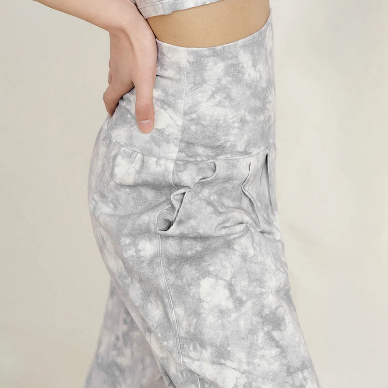 Olivenorma High Waist Pleated Cuffed Harem Casual Yoga Damenhose