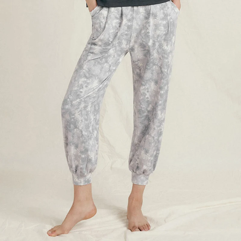 Olivenorma High Waist Pleated Cuffed Harem Casual Yoga Damenhose