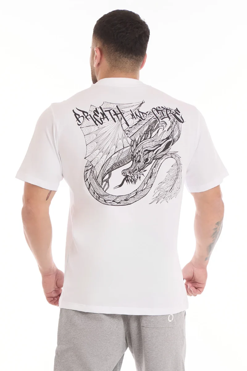 T-Shirt Uomo Street FGM04 Dragon Uomo Bianco