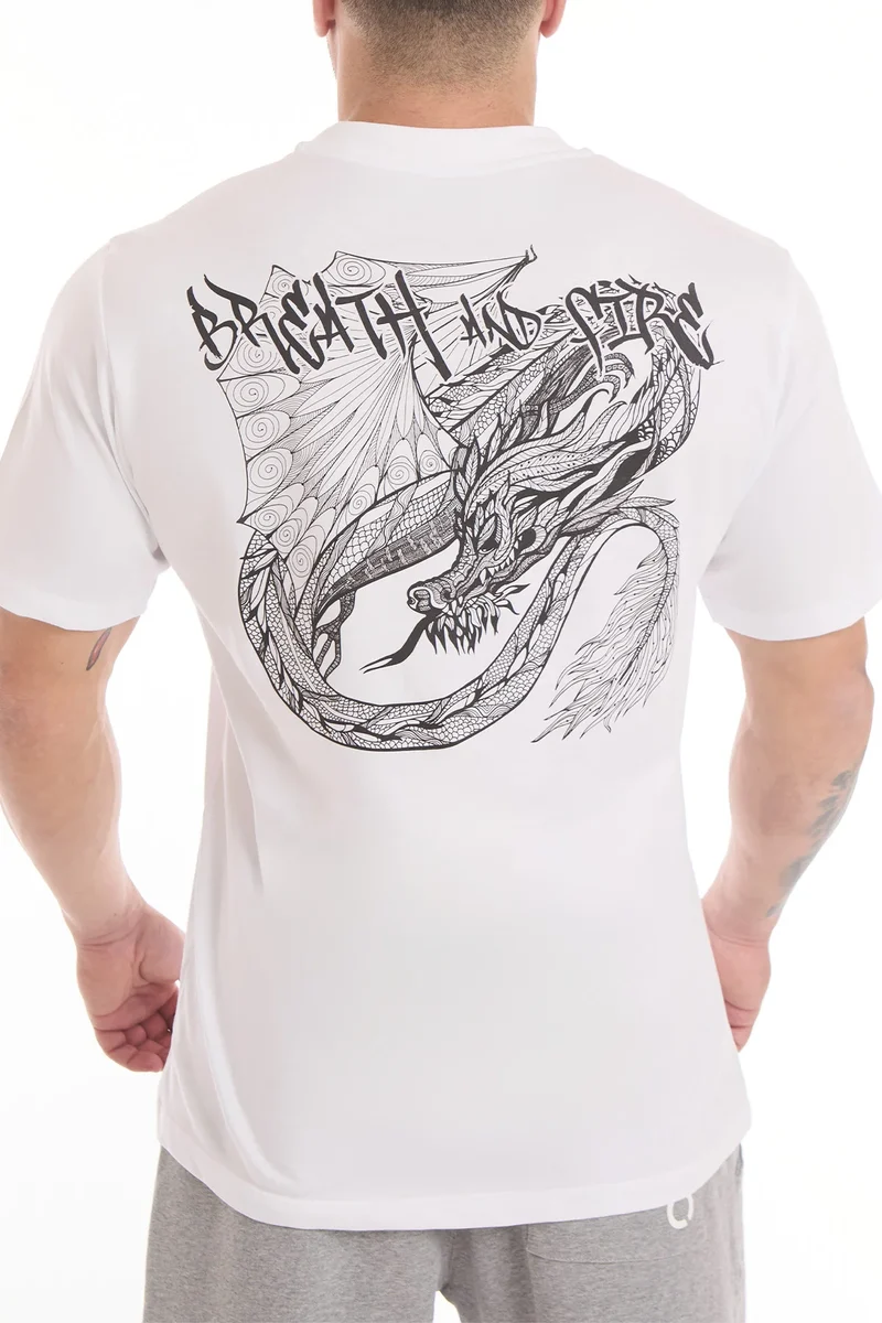 T-Shirt Uomo Street FGM04 Dragon Uomo Bianco