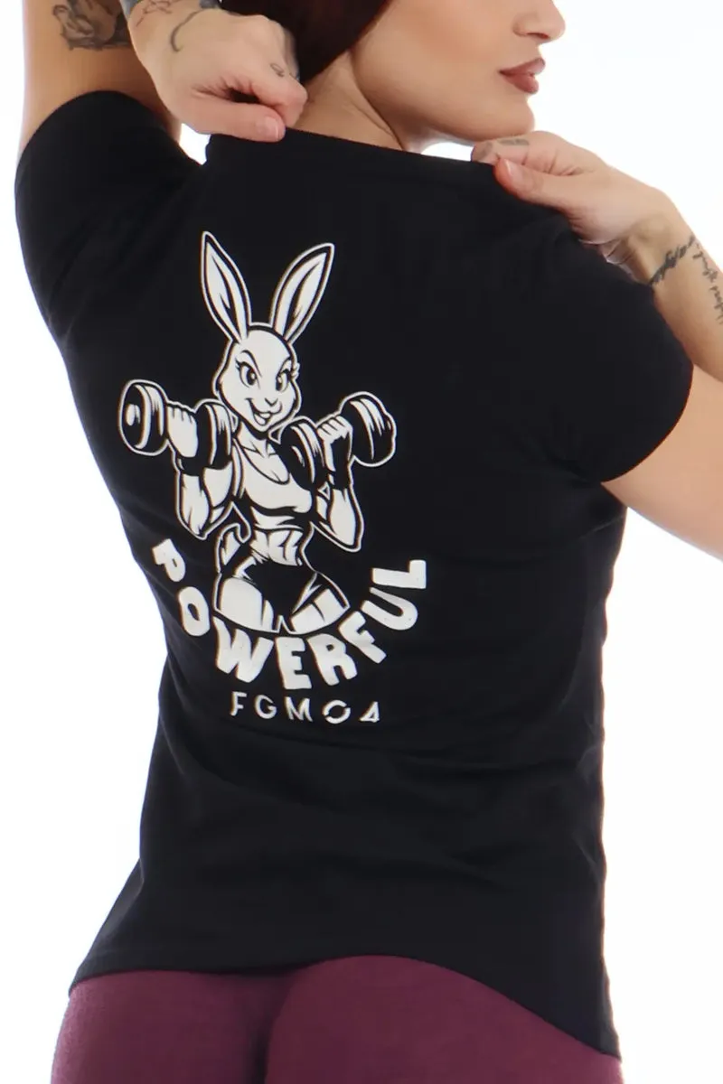 T-Shirt Donna Fit Bunny FGM04 Nero