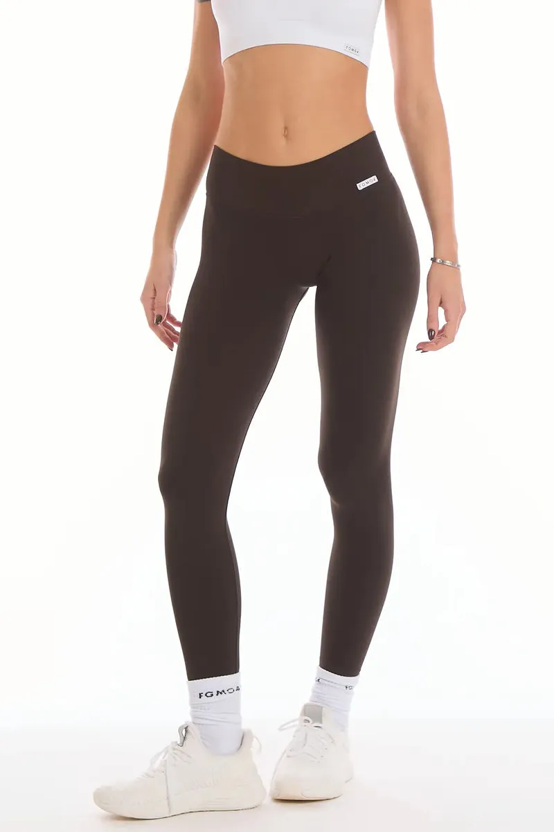Leggings Push Up a Vita Bassa Allure Caffè