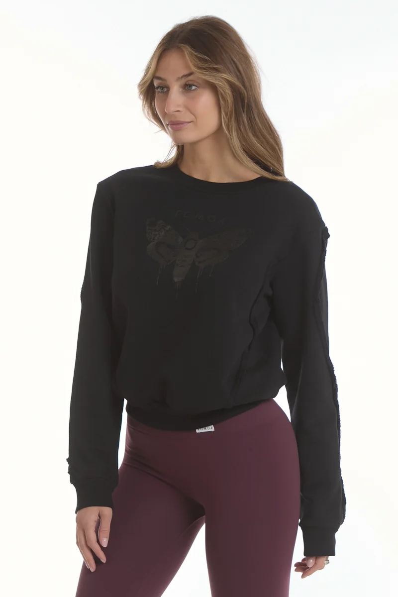 Felpa Donna Butterfly Nero
