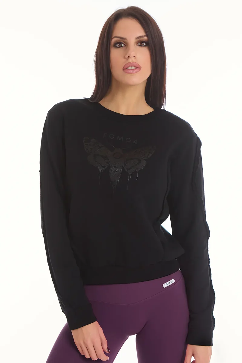 Felpa Donna Butterfly Nero