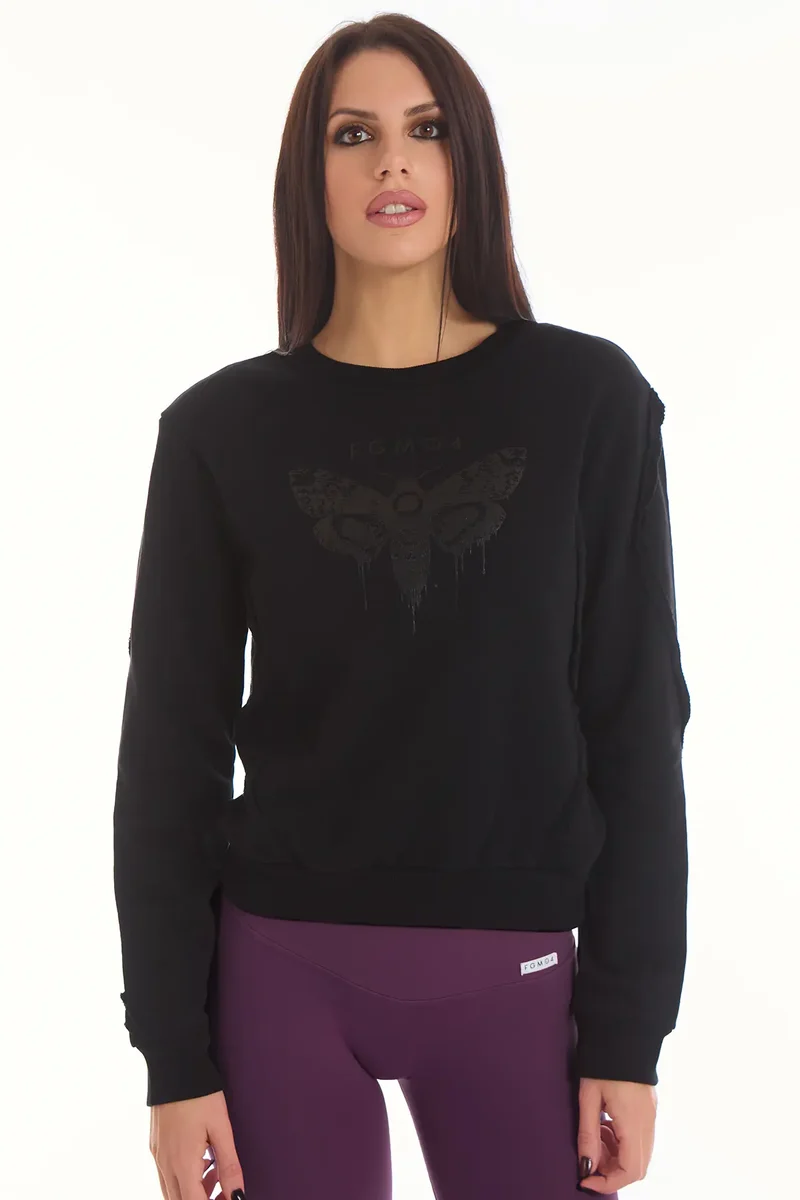Felpa Donna Butterfly Nero