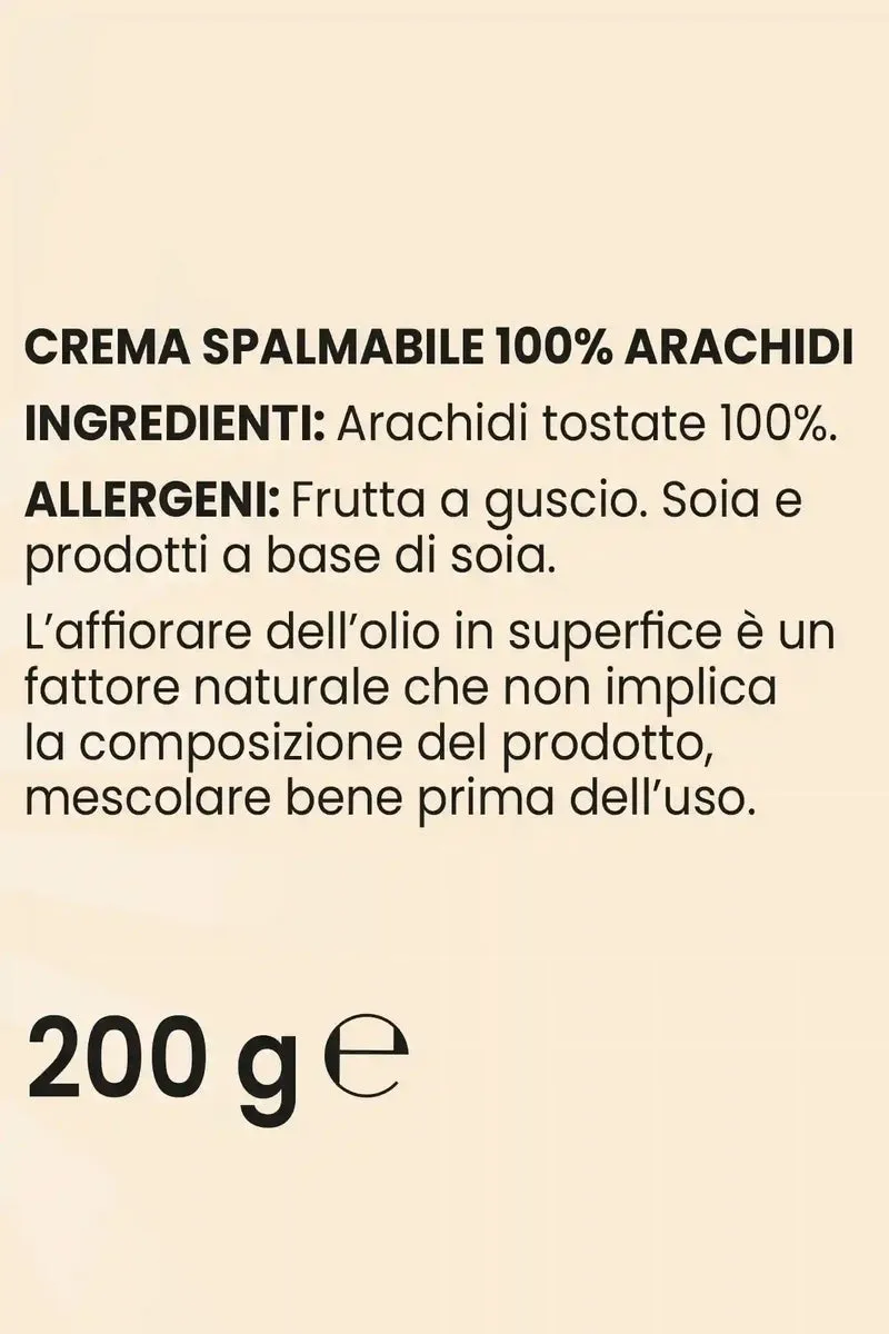Crema 100% Arachidi Liscia - 200 g