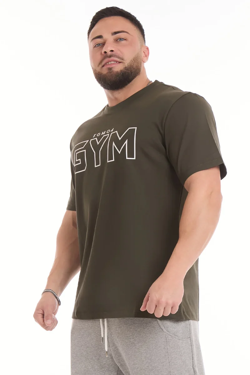 T-Shirt Uomo Gym FGM04 Verde Militare