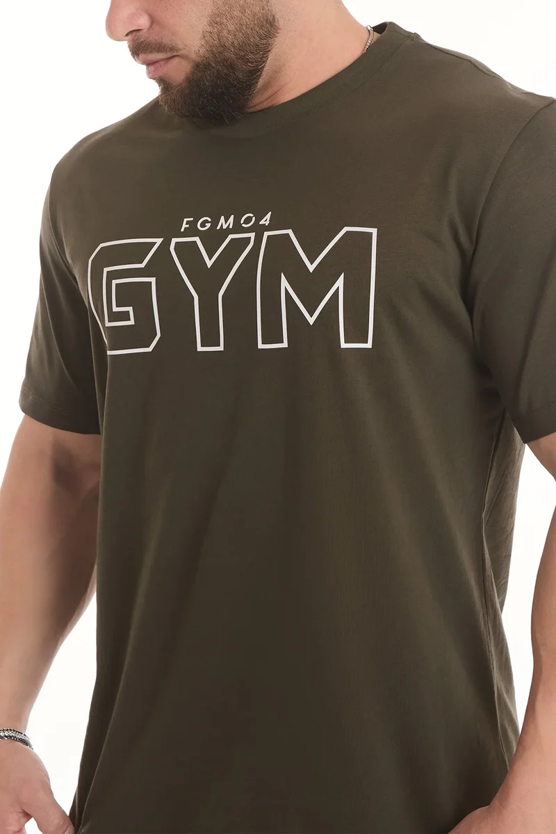 T-Shirt Uomo Gym FGM04 Verde Militare