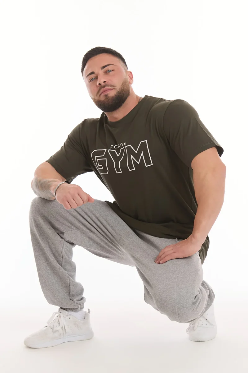 T-Shirt Uomo Gym FGM04 Verde Militare