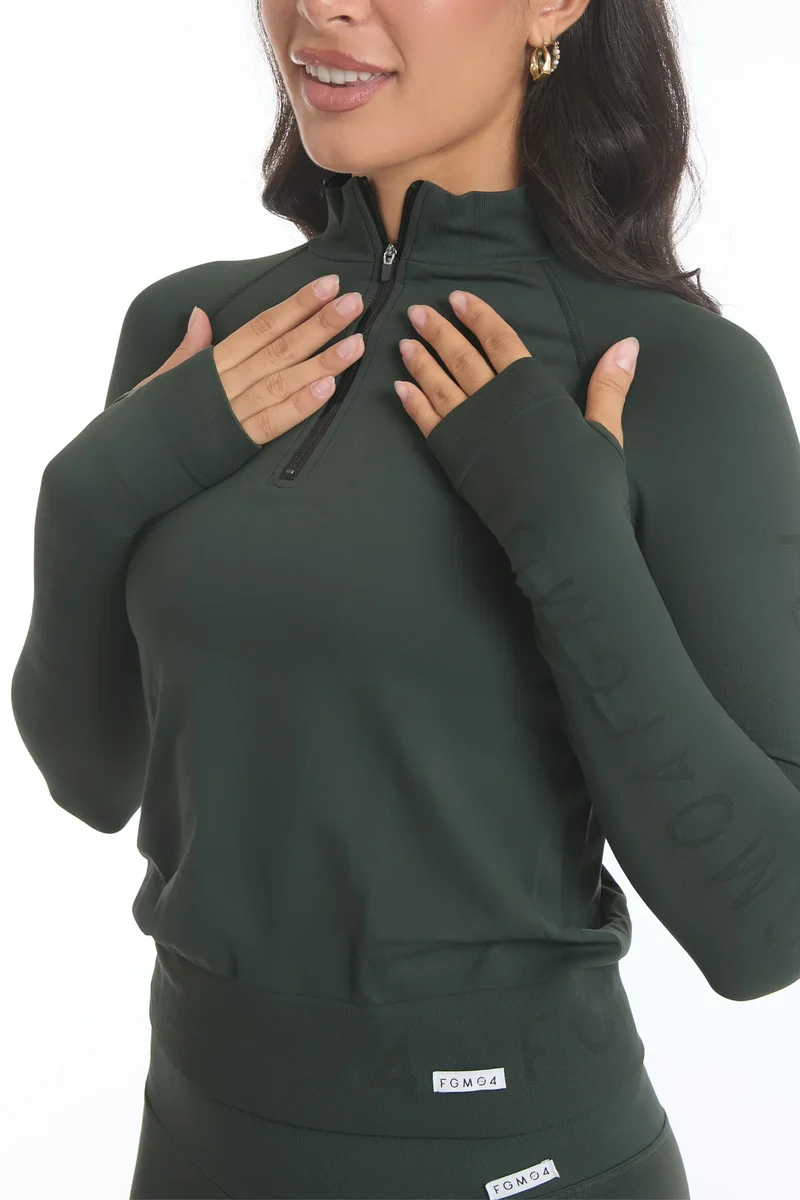 Bolero Zip Coal Green