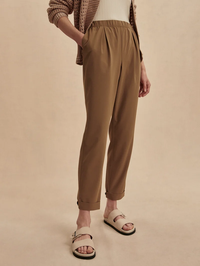 Lightweight Stretch Pleated Travel Pant Long