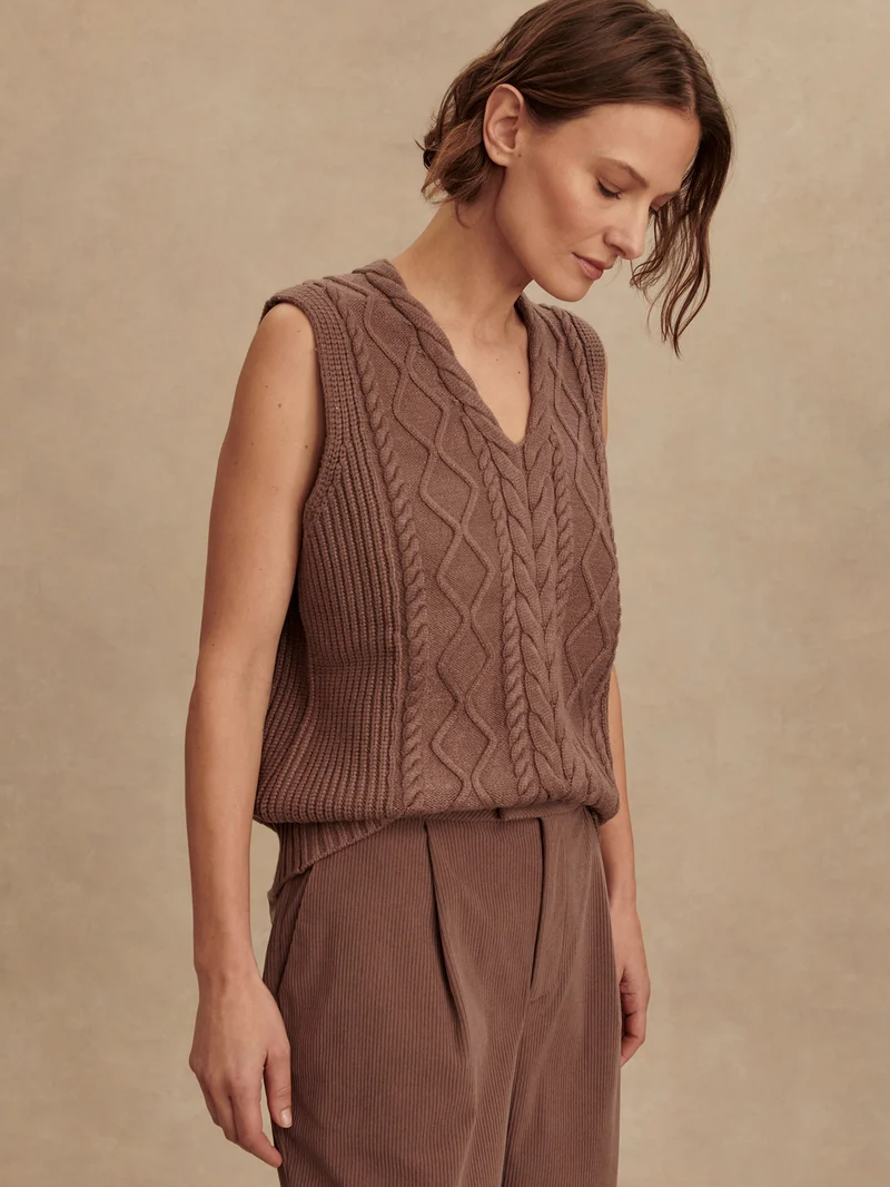 Kay Cable Knit Vest
