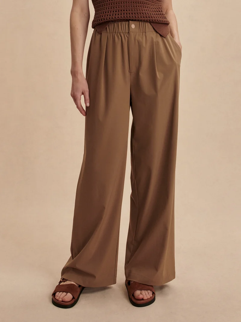 Lightweight Stretch Wide Leg Travel Pant Long