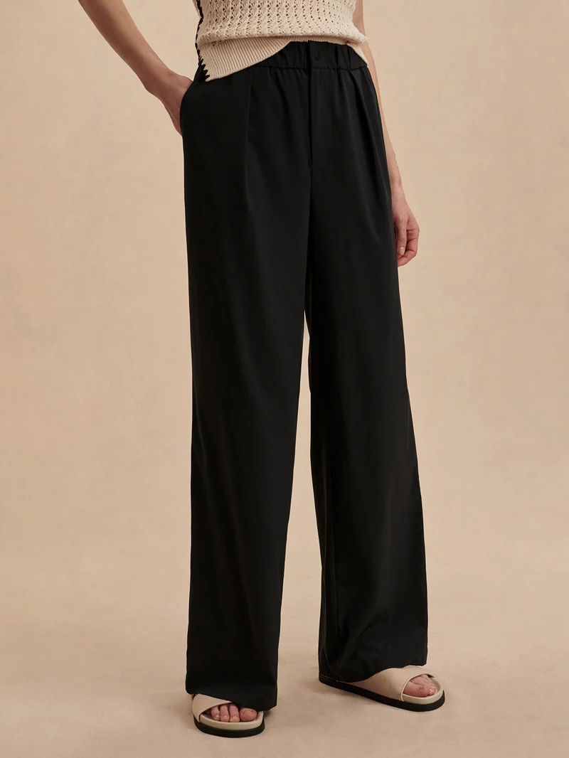 Lightweight Stretch Wide Leg Travel Pant Long