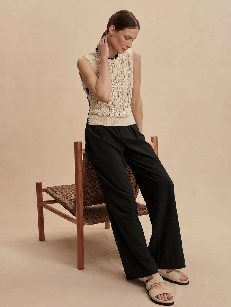 Lightweight Stretch Wide Leg Travel Pant Long