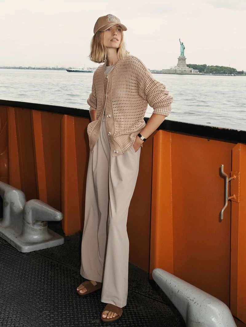 Lightweight Stretch Wide Leg Travel Pant Long