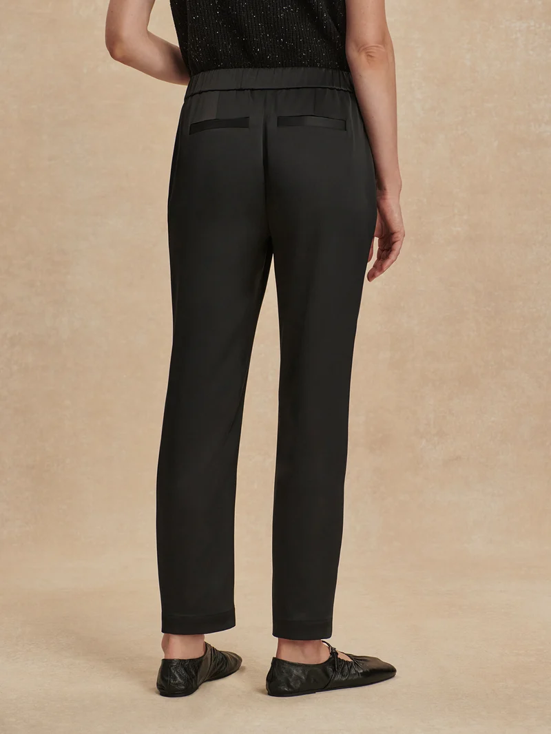 Double Satin Elegant Tapered Trouser Long