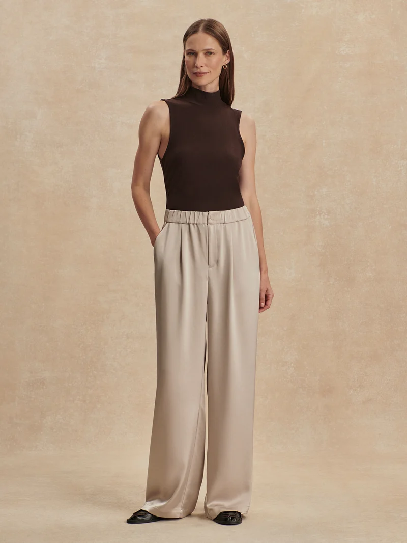 Double Satin Wide Leg Pant Regular