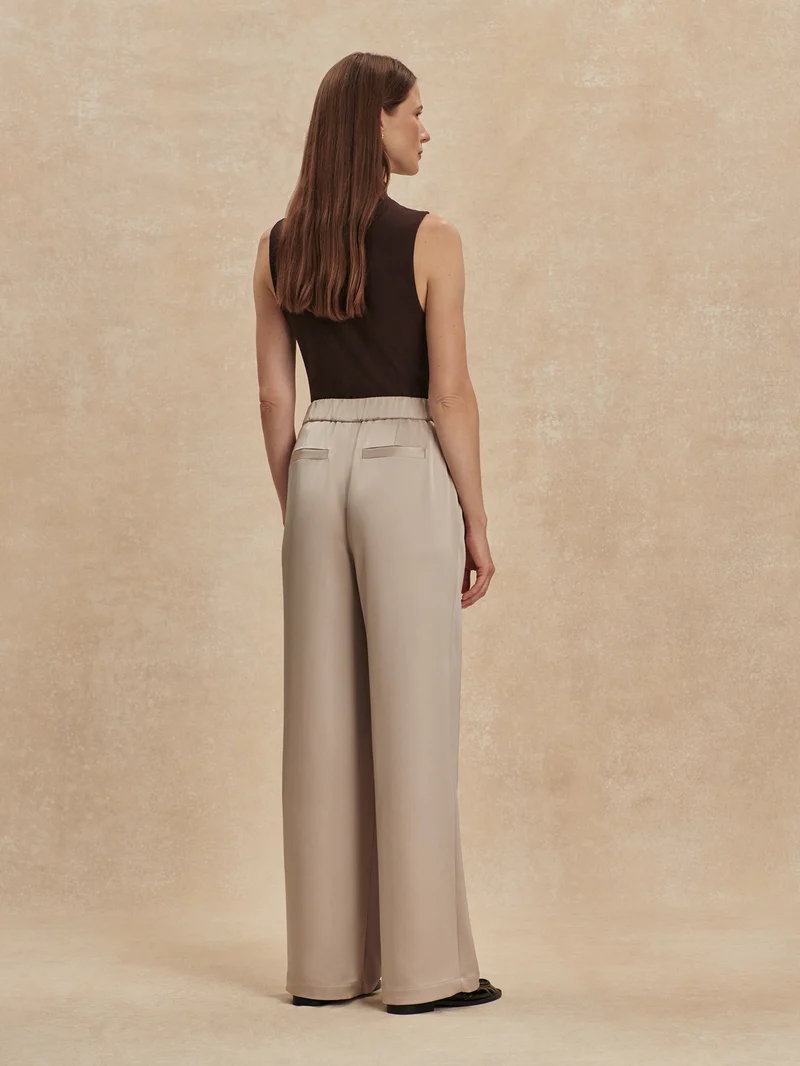 Double Satin Wide Leg Pant Regular