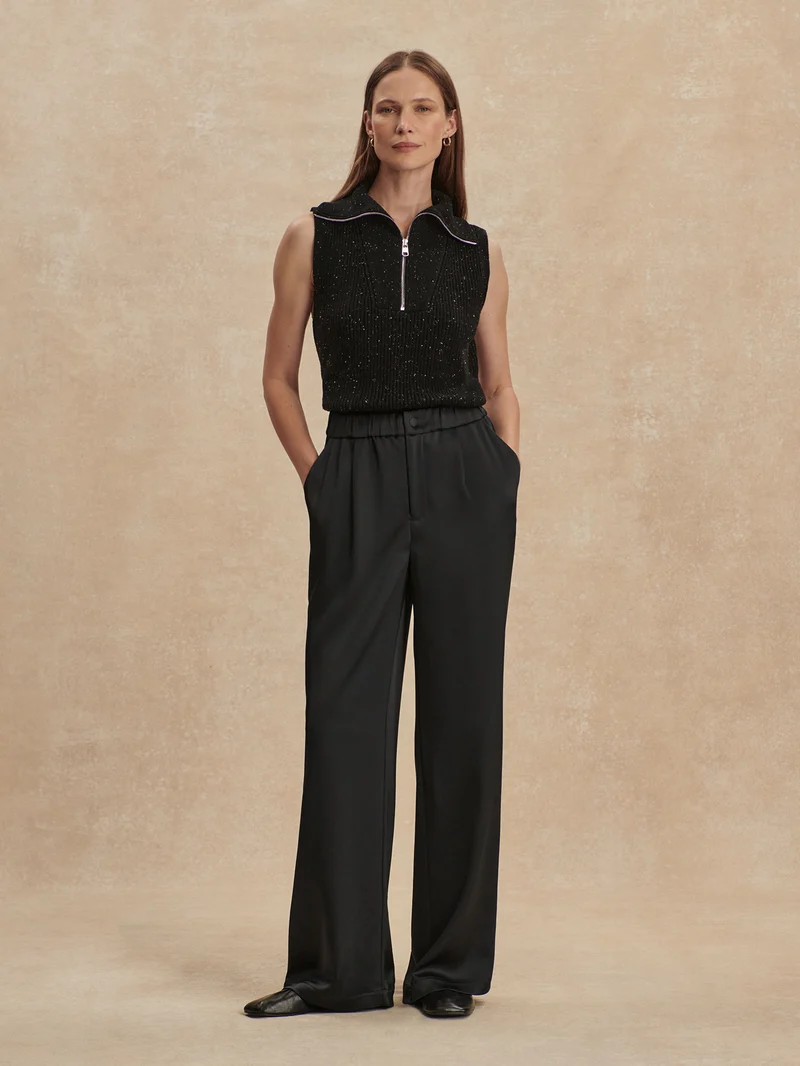 Double Satin Wide Leg Pant Regular