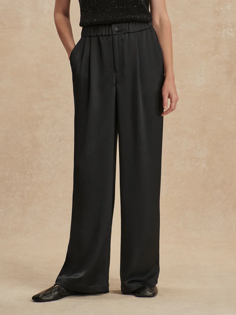 Double Satin Wide Leg Pant Regular