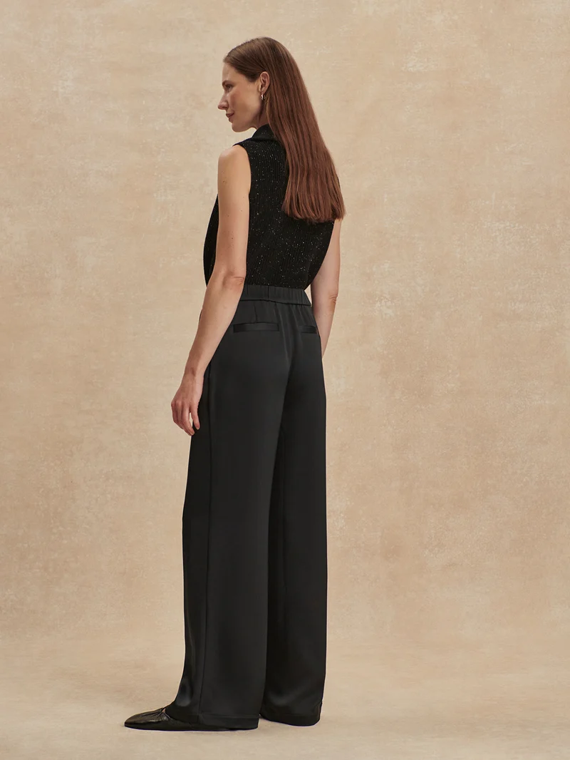 Double Satin Wide Leg Pant Regular