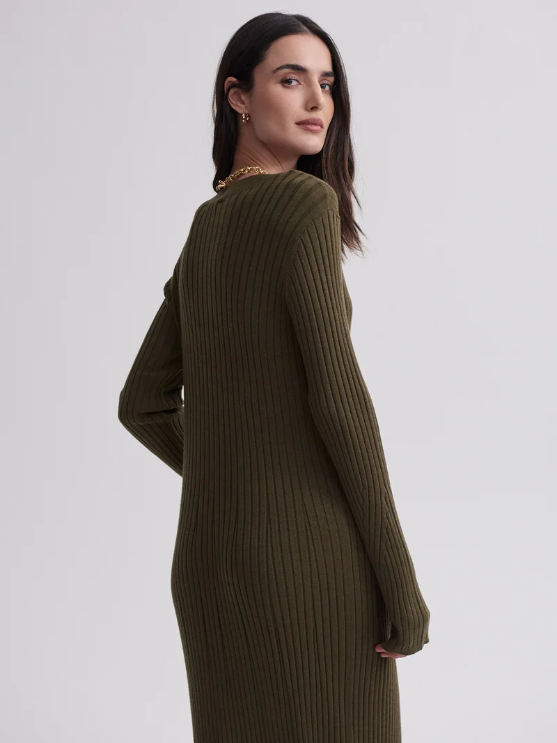 Axel Rib Knit Midi Dress