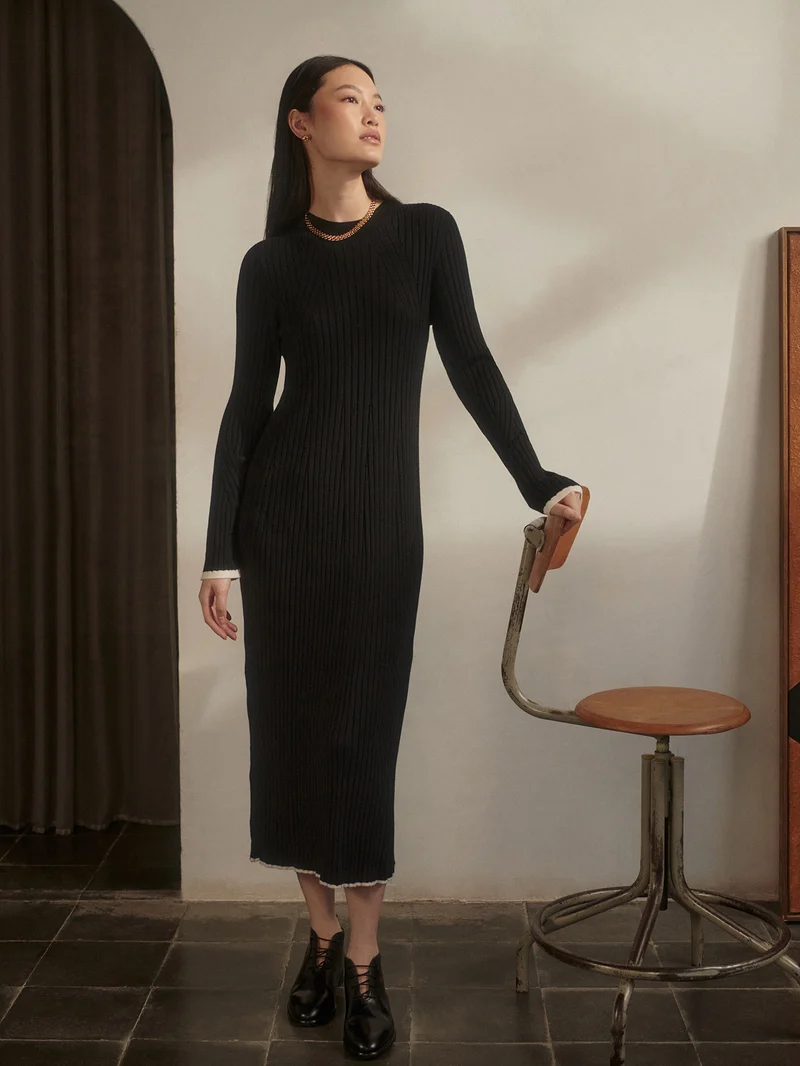 Axel Rib Knit Midi Dress