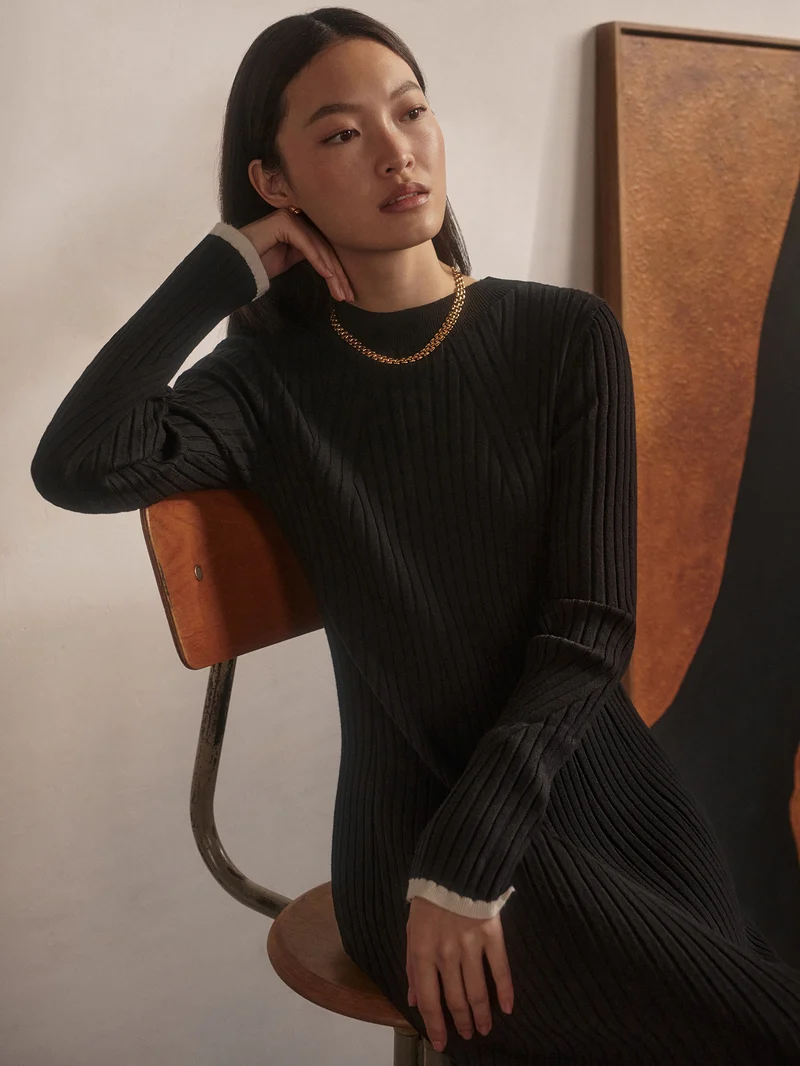 Axel Rib Knit Midi Dress