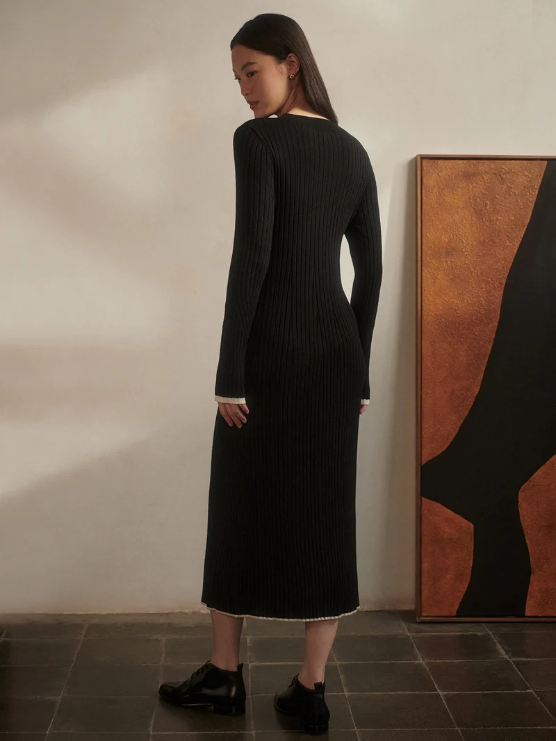 Axel Rib Knit Midi Dress