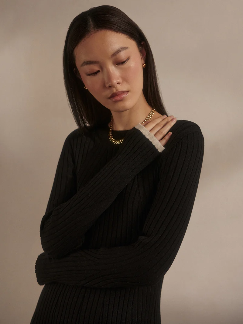 Axel Rib Knit Midi Dress