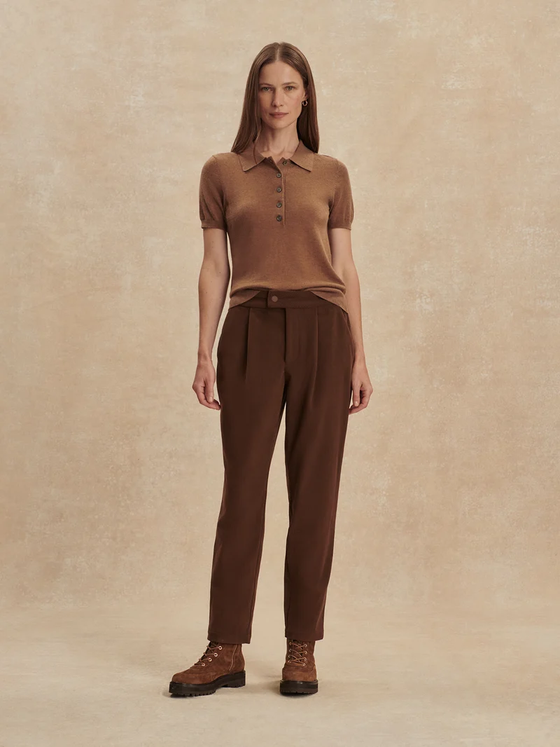 Plush Cord Elegant Tapered Trouser Long