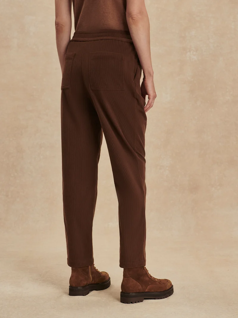 Plush Cord Elegant Tapered Trouser Long