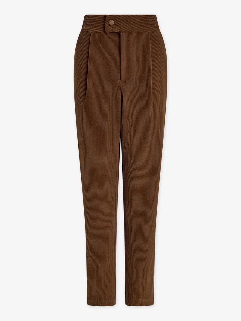 Plush Cord Elegant Tapered Trouser Long