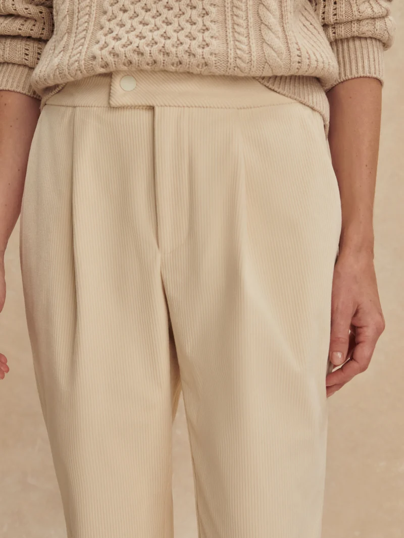 Plush Cord Elegant Tapered Trouser Long