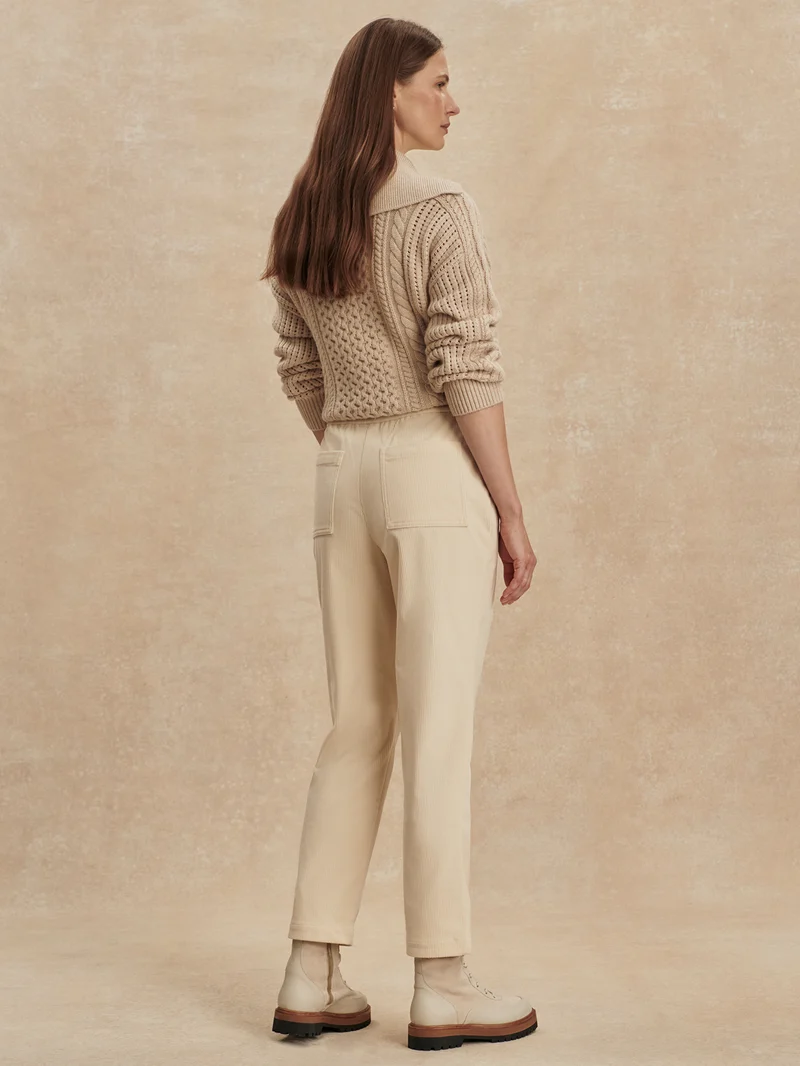 Plush Cord Elegant Tapered Trouser Long