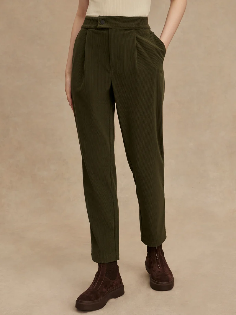 Plush Cord Elegant Tapered Trouser Long