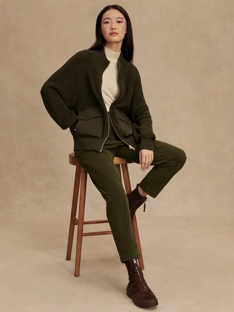 Plush Cord Elegant Tapered Trouser Long